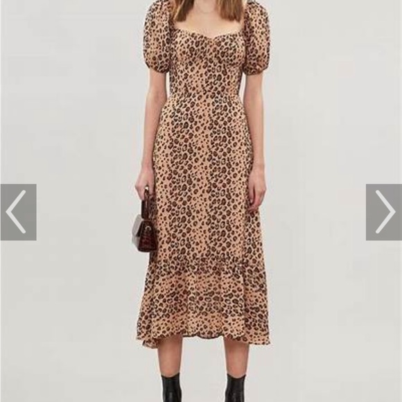 Reformation Hannah Dress Feline - 0 - Picture 1 of 6